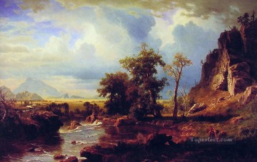 North Fork of the Platte Nebraska Albert Bierstadt Landscapes brook Oil Paintings